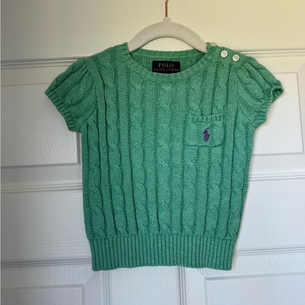 Polo by Ralph Lauren Kids Green Cable Knit Shirt